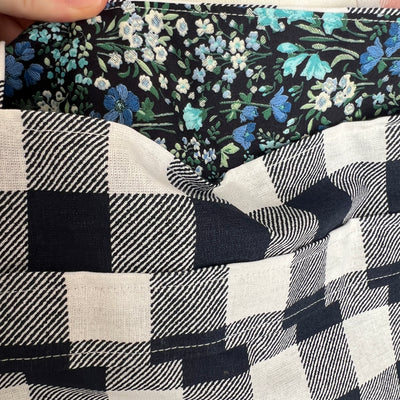 Navy Gingham Bow Tote Bag
