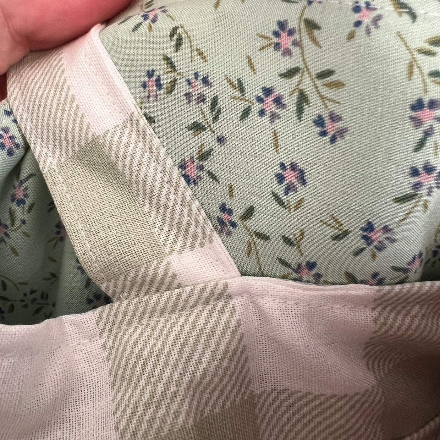 Green Gingham Bow Tote Bag