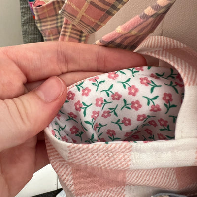 Pink Gingham Bow Tote Bag