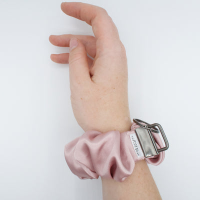 Dusty Pink Scrunchie Wristlet Keychain