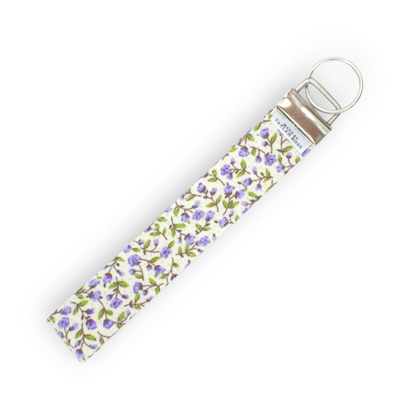Purple Floral Wristlet Keychain