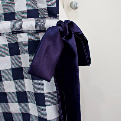 Navy Gingham Bow Tote Bag