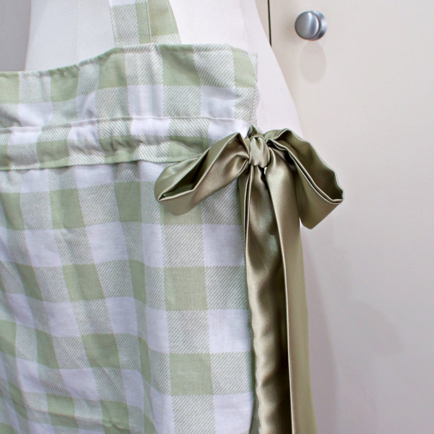 Green Gingham Bow Tote Bag