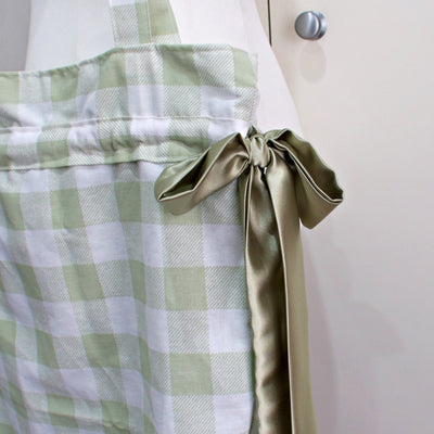 Green Gingham Bow Tote Bag