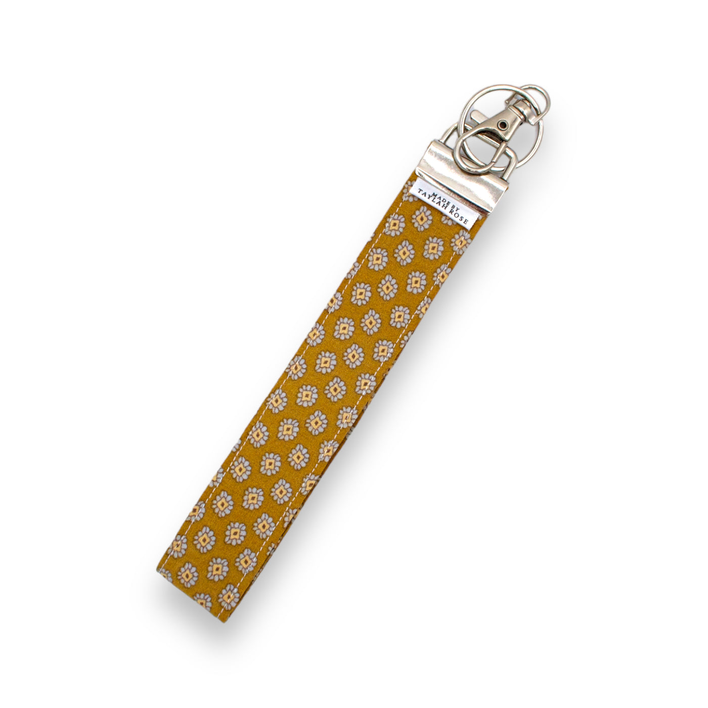 Emblem Mustard Wristlet Keychain