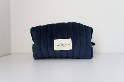 Navy Velour Carry All Bag