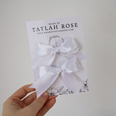 Basic Ribbon Bow - White